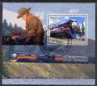 Djibouti 2007 Steam Trains #1 perf m/sheet with Scouts in background fine cto used
