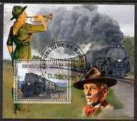 Djibouti 2007 Steam Trains #2 perf m/sheet with Scouts in background fine cto used