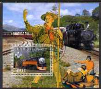 Djibouti 2007 Steam Trains #4 perf m/sheet with Scouts in background fine cto used