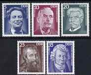 Germany - East 1975 Celebrities perf set of 5 unmounted mint, SG E1740-44