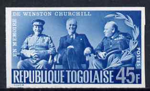 Togo 1965 Churchill Commemoration 45f blue (With Stalin & Roosevelt at Teheran) imperf, unmounted mint as SG 426