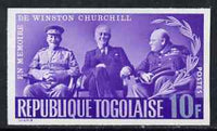 Togo 1965 Churchill Commemoration 10f violet & blue (With Stalin & Roosevelt at Teheran) imperf, unmounted mint as SG 424