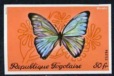 Togo 1970 Butterflies 50f Morpho sp imperf from limited printing unmounted mint, as SG 767