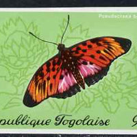 Togo 1970 Butterflies 90f Pseudacraea boisduvali imperf from limited printing unmounted mint but some ink offset on gummed side, as SG 769