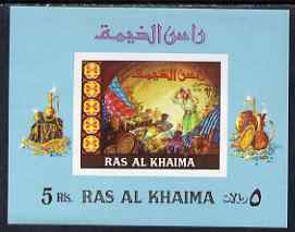 Ras Al Khaima 1967 Fairy Tales from The Arabian Nights imperf m/sheet (Ali Baba in Thieves' Cave) unmounted mint, Mi BL28