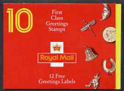 Great Britain 1991 Greeting Stamps (Good Luck) booklet containing pane of 10,plus 12 labels