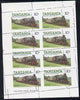 Tanzania 1985 Locomotive 3107 10s value (SG 431) unmounted mint sheetlet of 8 with dramatically misplaced perforations, spectacular
