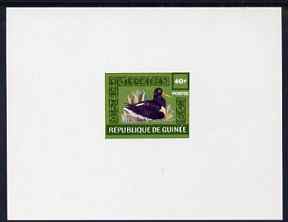 Guinea - Conakry 1980's Oyster Catcher 40f imperf colour trial deluxe sheet (green background) on ungummed paper (probably an essay as this design was never issued)