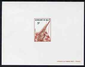 Mali 1973 Cora 5f (Musical Instrument) imperf deluxe sheet on ungummed paper in issued colours, as SG 419