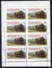 Tanzania 1985 Locomotive 3022 5s value (SG 430) unmounted mint sheetlet of 8 part imperf and part with misplaced perforations, a spectacular item