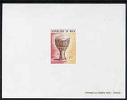 Mali 1973 Djembe 15f (Musical Instrument) imperf deluxe sheet on ungummed paper in issued colours, as SG 421