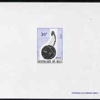 Mali 1973 M'Bolon 30f (Musical Instrument) imperf deluxe sheet on ungummed paper in issued colours (very lightly creased) as SG 424