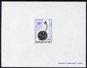 Mali 1973 M'Bolon 30f (Musical Instrument) imperf deluxe sheet on ungummed paper in issued colours (very lightly creased) as SG 424