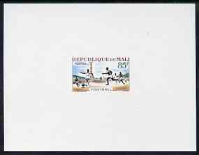 Mali 1963 Football 85f (Youth Week) imperf deluxe sheet on ungummed thin card in issued colours, as SG 68