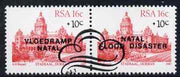 South Africa 1987 Natal Flood Relief Fund #1 (City Hall 16c + 10c) opt se-tenant pair fine used, SG 624a