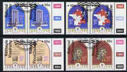 South Africa 1988 National Flood Relief overprint on Huguenots set of 4 se-tenant pairs fine used, SG 641-48