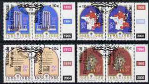 South Africa 1988 National Flood Relief overprint on Huguenots set of 4 se-tenant pairs fine used, SG 641-48