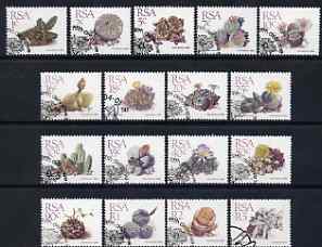 South Africa 1988 Succulents perf set of 17 values (ex 21c) fine used with special cancel, SG 654-68a