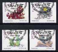 South Africa 1988 Succulents coil set of 4 (perf 14 x imperf) fine used with special cancel, SG 669-72