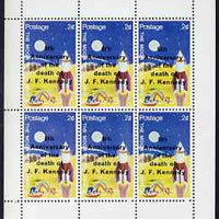 Nagaland 1969 6th Death Anniversary of J F Kennedy opt on 2c Moon Programme complete perf sheetlet of 6 unmounted mint