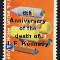 Nagaland 1969 6th Death Anniversary of J F Kennedy opt on 5c Moon Programme (Splashdown) unmounted mint single