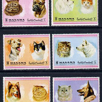 Manama 1972 Cats & Dogs perf set of 6 unmounted mint (Mi 869-74A)