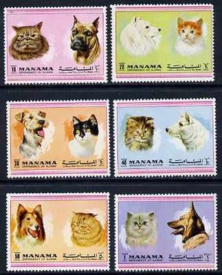 Manama 1972 Cats & Dogs perf set of 6 unmounted mint (Mi 869-74A)