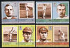 St Vincent - Grenadines 1984 Cricketers #2 (Leaders of the World) set of 8 overprinted Specimen, unmounted mint as SG 331-38