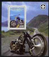 Palestine (PNA) 2007 Motorcycles #1 perf m/sheet with Scout Logo, unmounted mint. Note this item is privately produced and is offered purely on its thematic appeal