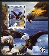 Palestine (PNA) 2007 Eagles perf m/sheet with Scout Logo, unmounted mint. Note this item is privately produced and is offered purely on its thematic appeal