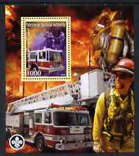 Palestine (PNA) 2007 Fire Fighters #2 perf m/sheet with Scout Logo, unmounted mint. Note this item is privately produced and is offered purely on its thematic appeal