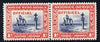 South West Africa 1945-50 Official - Cape Cross 1d indigo & scarlet horiz pair unmounted mint SG O19