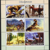 Benin 2003 Dinosaurs #12 perf sheetlet containing 6 values unmounted mint