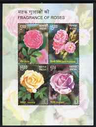 India 2007 Fragrance of Roses perf m/sheet unmounted mint