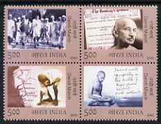 India 2005 75th Anniversary of Dandi March perf se-tenant block of 4 unmounted mint, SG 2266-69