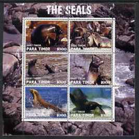 Timor (East) 2000 The Seals #2 perf sheetlet containing 6 values fine cto used