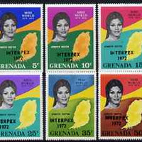 Grenada 1972 Interpex opt on Miss World set of 6 unmounted mint, SG 490-95