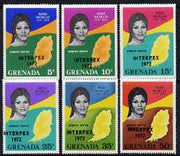 Grenada 1972 Interpex opt on Miss World set of 6 unmounted mint, SG 490-95