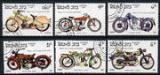 Laos 1985 Centenary of Motor Cycle set of 6 values only fine cto used, SG 807-13