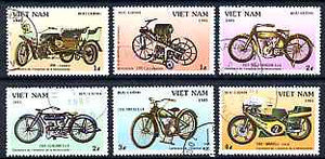 Vietnam 1985 Centenary of Motor Cycle perf set of 6 values only fine cto used, SG 828-33
