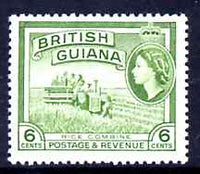 British Guiana 1954-63 Rice Combine Harvester 6c De La Rue printing unmounted mint SG336a*