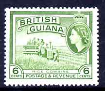 British Guiana 1954-63 Rice Combine Harvester 6c De La Rue printing unmounted mint SG336a*