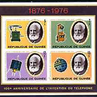 Guinea - Conakry 1976 Telephone Centenary imperf sheetlet containing set of 4 values, unmounted mint, as SG MS911