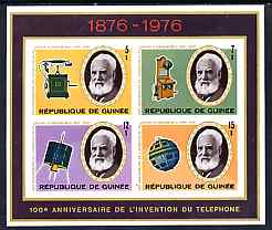 Guinea - Conakry 1976 Telephone Centenary imperf sheetlet containing set of 4 values, unmounted mint, as SG MS911