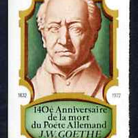 Togo 1972 140th Death Anniversary of Goethe (poet) imperf from limited printing unmounted mint as SG 914