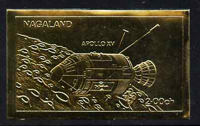 Nagaland 1972 Apollo 15 2ch value embossed in gold foil (imperf) unmounted mint