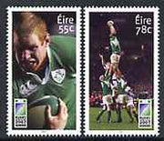 Ireland 2007 Rugby World Cup perf set of 2 unmounted mint