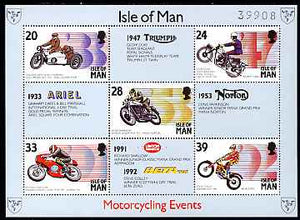 Isle of Man 1993 Manx Motor Cycling Events perf m/sheet unmounted mint SG MS 572