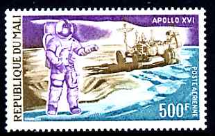 Mali 1972 Moon Flight of Apollo 16, 500f unmounted mint SG 334