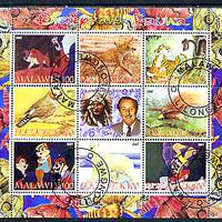 Malawi 2007 Disny & Fauna #2 perf sheetlet containing 8 values plus label fine cto used